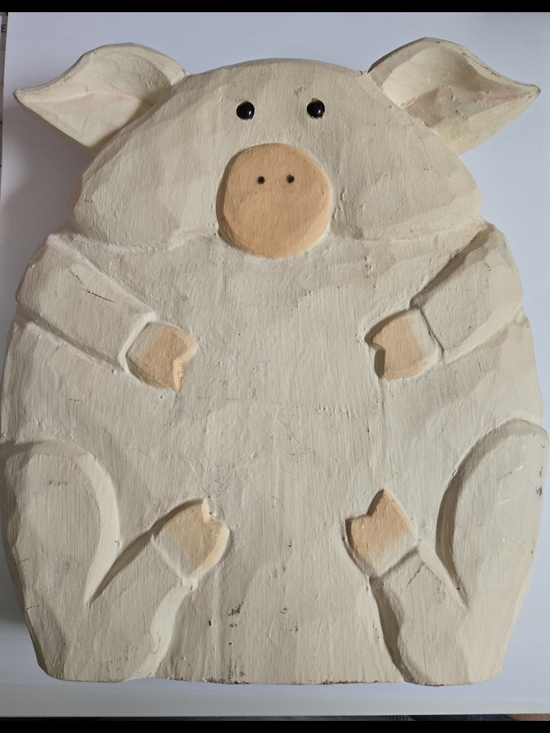 Other - Handmade Cream Pig Wall Art - Whimsical Farmhouse Decor